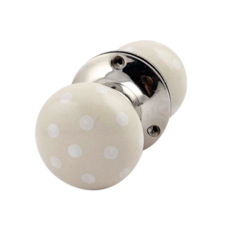 Cream Dot Mortice Handle 2.25